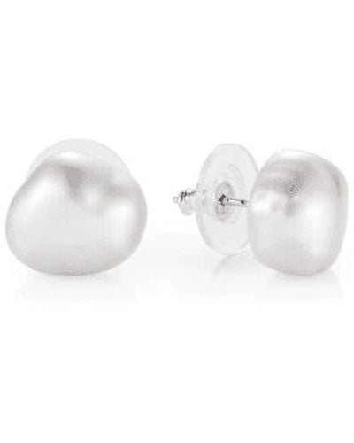 Claudia Bradby Couture Pearl Stud Earring Silver / - White