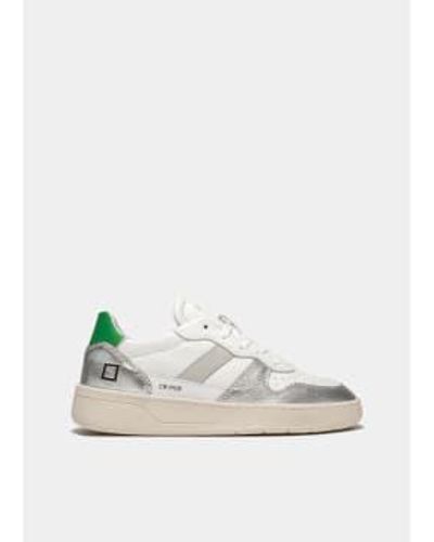 Date Date Pop And Green Court 20 Trainer Sneakers - Bianco