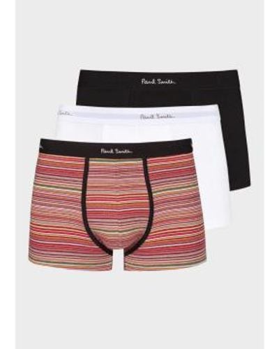 Paul Smith 3 sous-vêtements pack col: blanc / rouge stripe / noir, taille: l