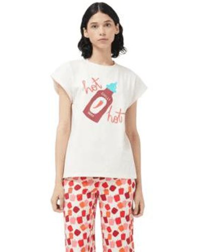 Compañía Fantástica Hot Chilli Printed T Shirt In From - Bianco