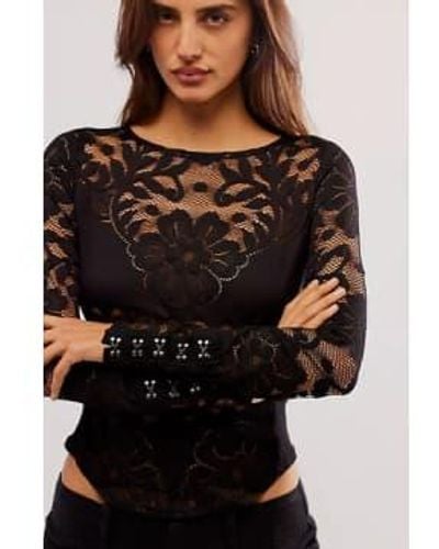 Free People Wild Roses Top - Nero