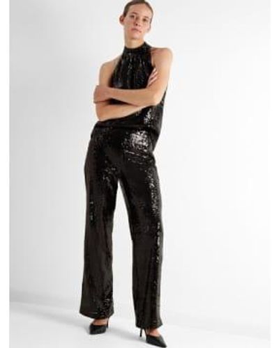 SELECTED Slfalaia Long Sequin Trousers In - Nero