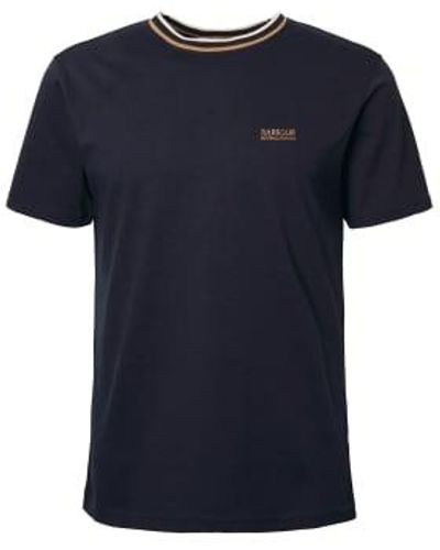 Barbour Buxton Logo Printed Tipped T Shirt S - Blue