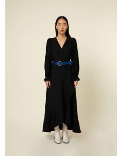 FRNCH Frill Wrap Maxi Dress S - Black