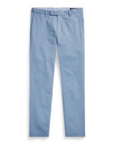 Ralph Lauren Blue Slim Fit Flat Chino Hosen - Blau