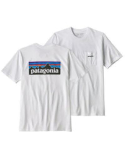 Patagonia Camiseta P 6 Logo Pocket Responsibili White - Bianco