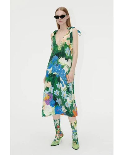 Stine Goya Naomi Dress Impressionist Garden - Blu