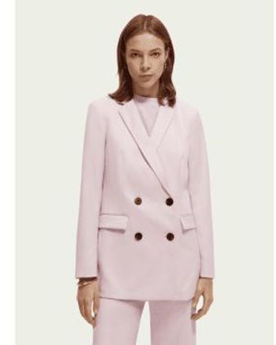 Scotch & Soda Blazer a medida doble pecho - Rosa