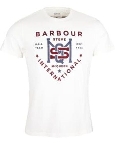 Barbour International smq jet t-shirt whisper - Blanco