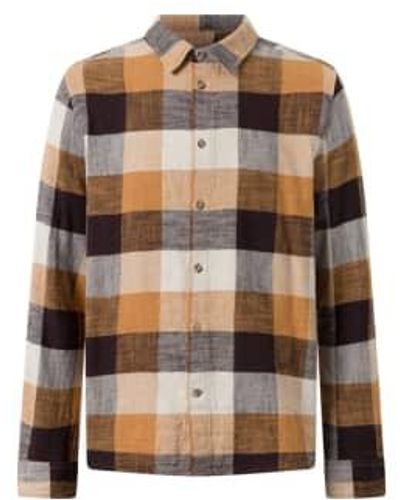 Knowledge Cotton Regular Fit Checkered Shirt - Marrone