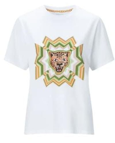 Hayley Menzies T-shirt léopard psychédélique - Blanc