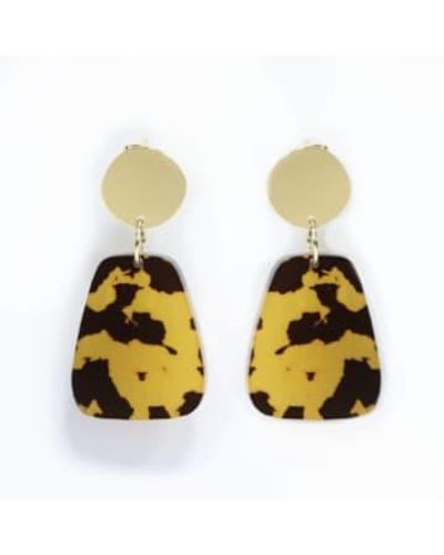 sept cinq Gold Leopard Amphora Earrings - Yellow