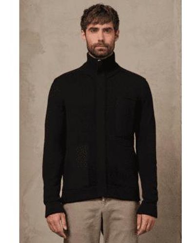Transit Knitted Wool Zip Up Jacket Large - Black