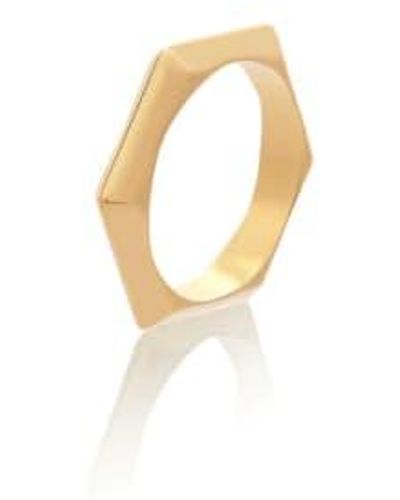 Rachel Jackson Art Deco Hexagon Stacking Ring Small/medium - Metallic
