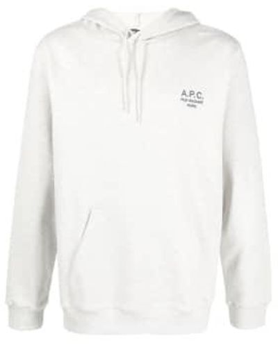 A.P.C. Sweat à capuche marvin logo ecru / - Blanc