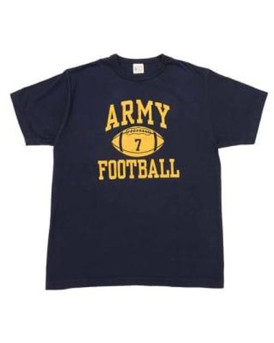 Buzz Rickson's Army Football T Shirt Navy L - Blue