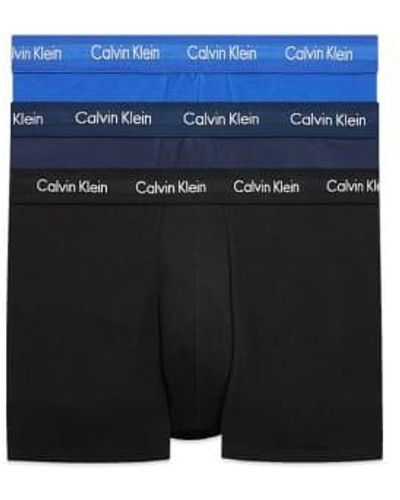 Calvin Klein Low Rise Cotton Stretch Trunks - Blue