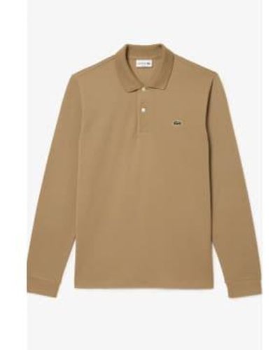 Lacoste Original L.12.12 Long Sleeve Cotton Polo Shirt - Brown