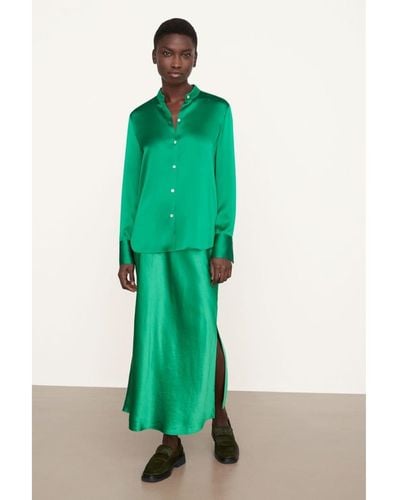Vince band collar cheap silk shirt dress