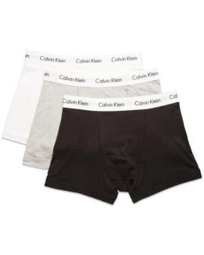 Calvin Klein Cotton stretch trunks schwarz weiß grau