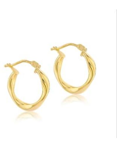 Posh Totty Designs 18ct Plated Twisted Creole Hoop Earrings Plated / - Metallic