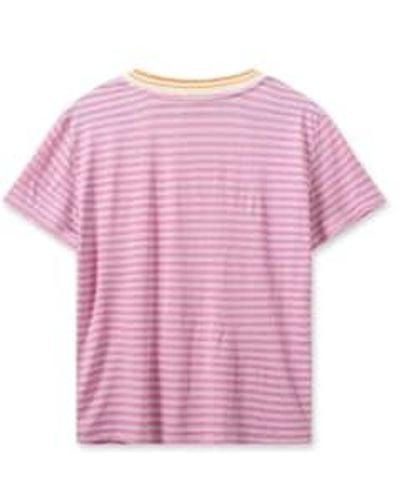 Mos Mosh Camiseta stripe fila - Rosa