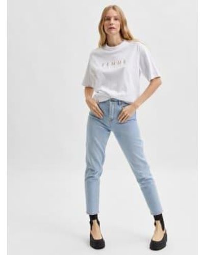 SELECTED Rita Mom Jeans - Blu