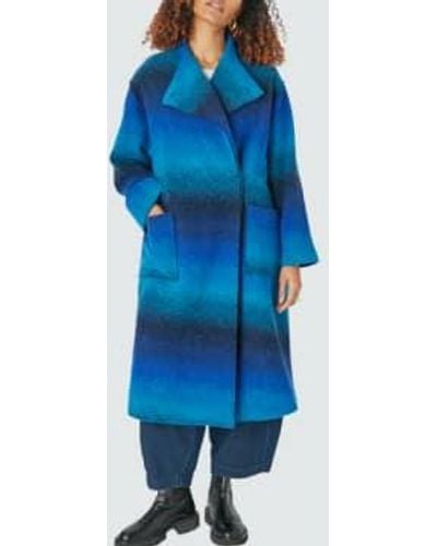 Sahara Manteau en laine ombre - Bleu