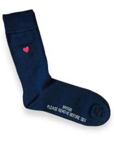 Brosbi The Icon Socks Heart Navy 40-46 - Blue