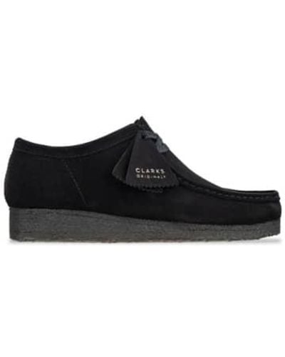 Clarks Nouvelles chaussures en daim noires wallabee