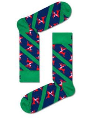 Happy Socks Reindeer Socks P000264 - Verde