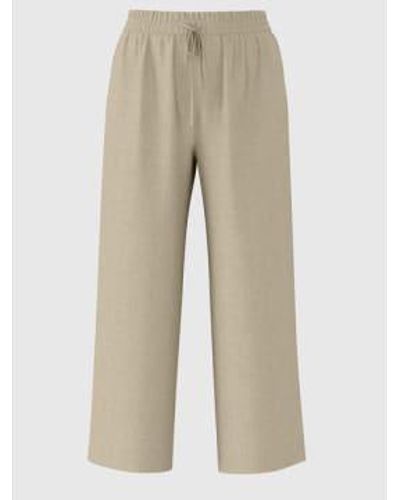 SELECTED Mezcla lino pantalones cintura alta - Neutro