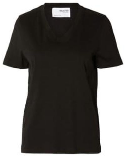 SELECTED Classic Organic Cotton T Shirt Xs - Black