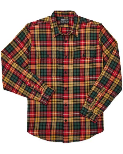Filson Scout Shirt Spruce Gold Plaid - Rosso