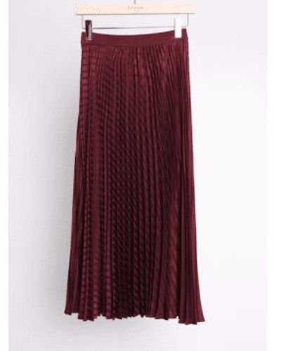 Berenice Pleated Burgundy Skirt 36 - Purple