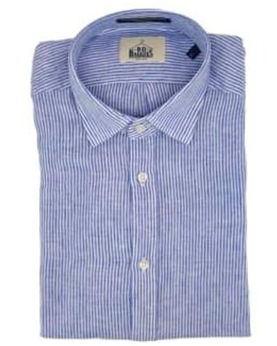 B.D. Baggies Bradford Linen Stripes Man Wim/ Shirt S - Blue