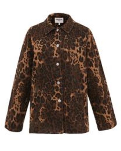 FRNCH Lais Leopard Print Jacket Xs - Brown