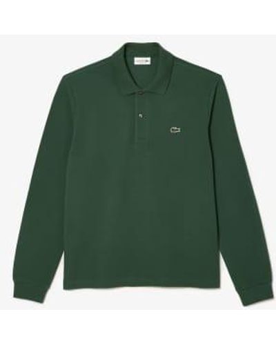 Lacoste Mens Original L1212 Long Sleeve Cotton Polo Shirt 1 - Verde