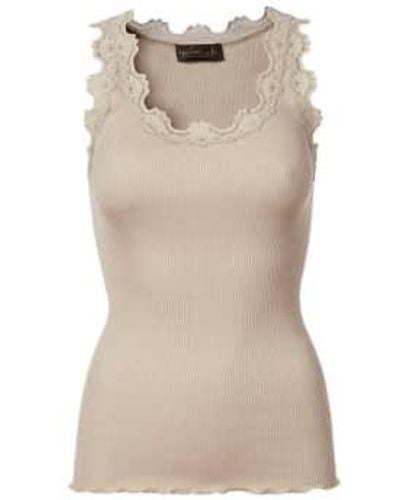 Rosemunde Cacao Lace Silk Top S - Natural