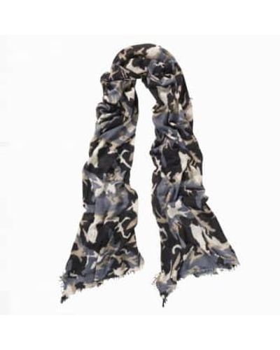 PUR SCHOEN Hand Felted Cashmere Soft Scarf Camouflage + Gift - Black