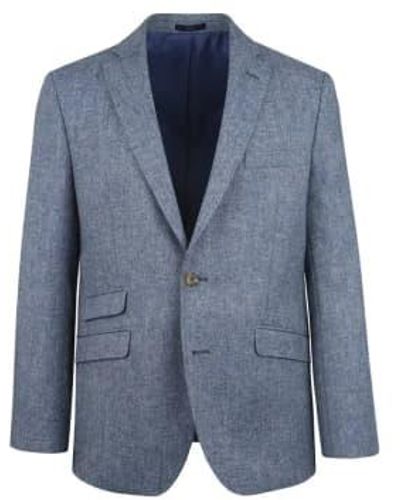 Torre Donegal Tweed Suit Jacket Light 38 - Blue