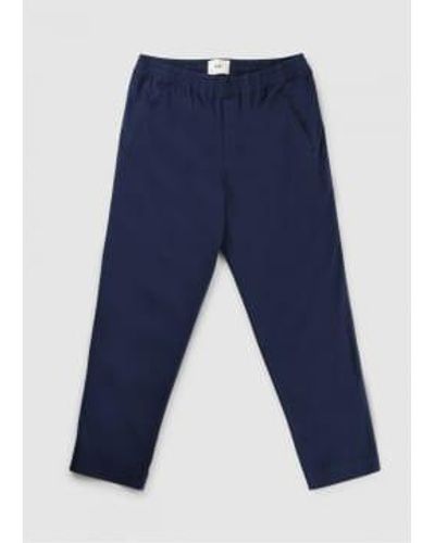 Folk Mens Drawcord Assembly Pants In Soft Ripstop - Blu