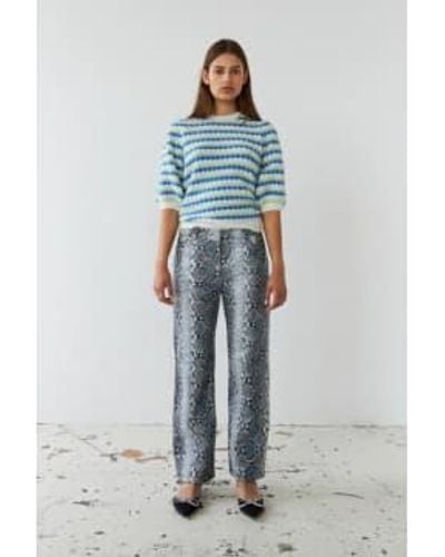 Stella Nova Wave Ss Stripe Sweater - Blu