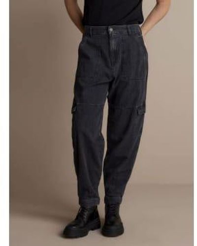 Summum Pantalon cargaison en jean noir - Bleu
