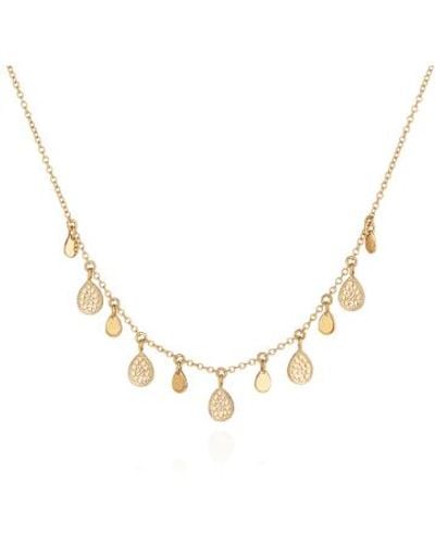 Anna Beck ** Right Image? Teardrop Charm Collar Necklace Plated - Metallic
