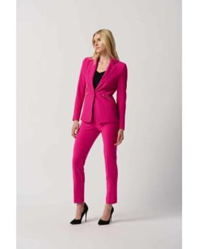 Joseph Ribkoff Woven Blazer With Zippered Pockets 16 - Pink