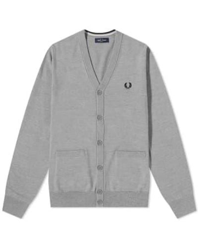 Fred Perry Merino cotton classic cardigan - Gris