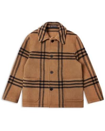 Burrows and Hare Burrows And Hare Pembroke Jacket Camel Check - Marrone