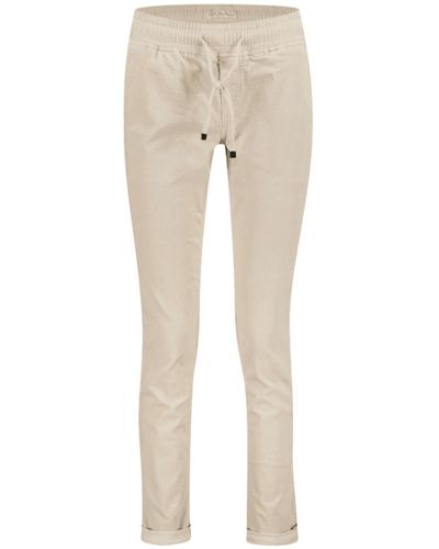 Red Button Trousers Tessy Cord Stone - Natur