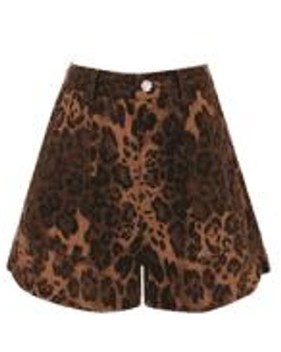 FRNCH Shorts tiffany en léopard - Marron